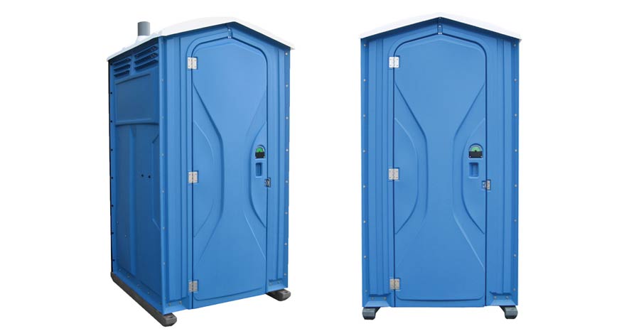 Long-term porta potty units on site in Groton, Connecticut